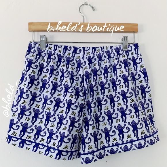 Roller Rabbit Monkey Polo Pajamas in Sapphire Monkey Blue Purple Size Small NWT - Picture 13 of 16